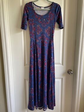 2 for $20 LuLaRoe Ana Maxi Dress Navy and Red Paisley